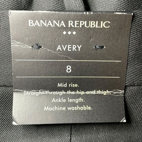 Sold not available!!! BANANA REPUBLIC Avery Straight Pant, Black, Size 8 Tall - Picture 10 of 13